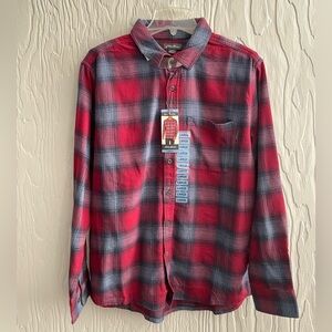 Eddie Bauer Checkered Men's Flannel Shirt Rosewood Ombré